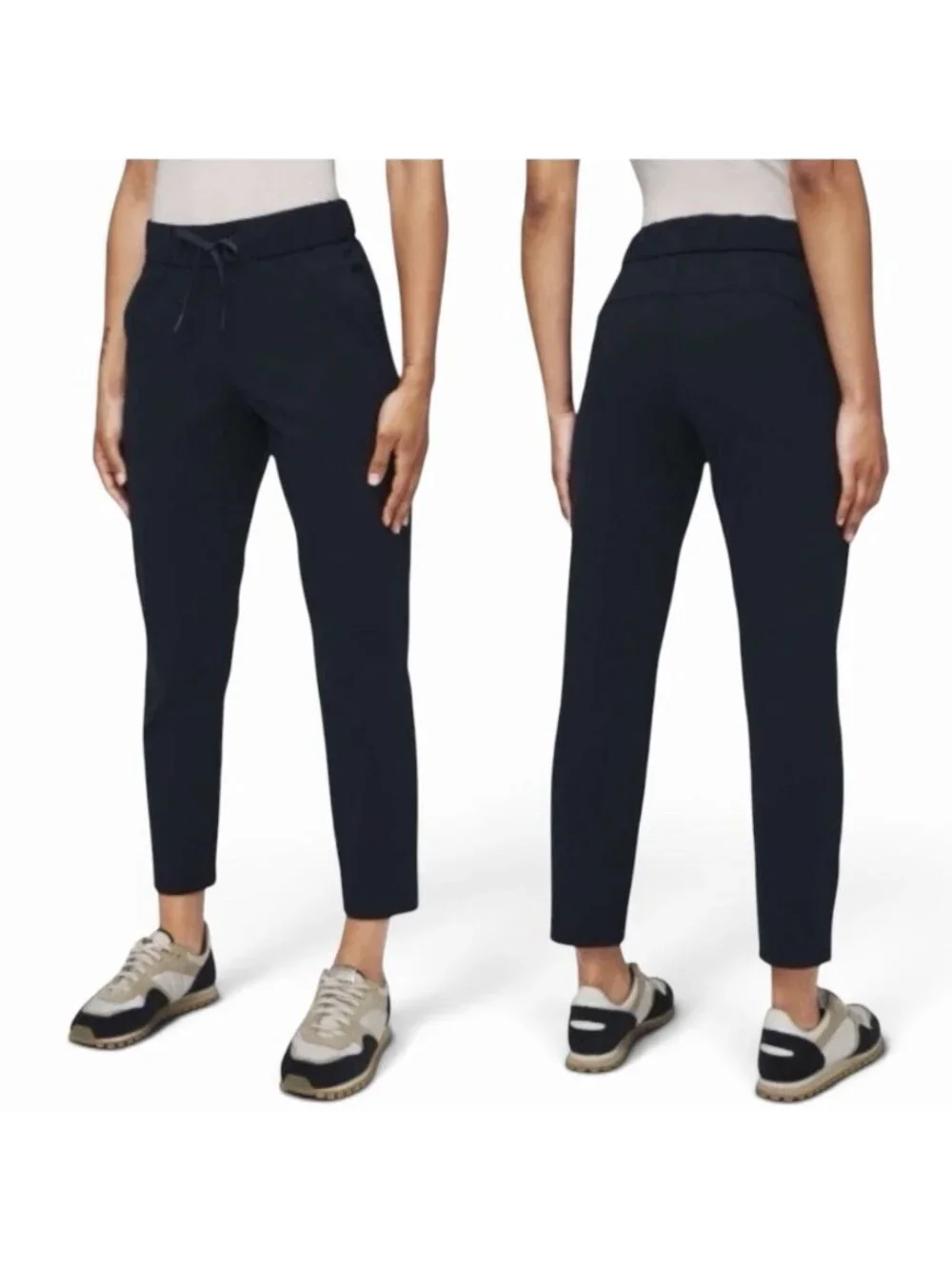 Lululemon On The Fly 7/8 Pants Size 4 True Navy Luxtreme Pull On Drawstring